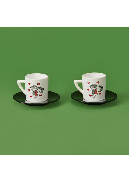 LMB-I01 Sevgi Temalı 2'li Fincan Takımı - Renkli - 90 ml fiyatları