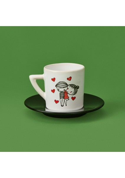 LMB-I01 Sevgi Temalı 2'li Fincan Takımı - Renkli - 90 ml modelleri