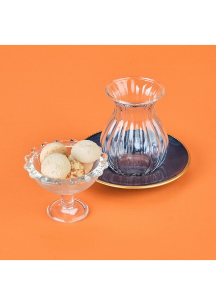 Borosilikat Cam Çizgili 6'lı Çay Bardağı - Şeffaf fiyatları