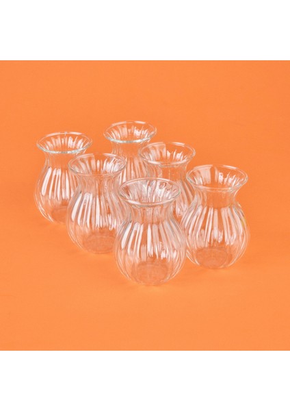 Borosilikat Cam Çizgili 6'lı Çay Bardağı - Şeffaf modelleri