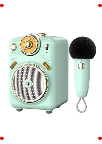 Mikrofonlu Sevimli Hoparlör (7 Ses Modlu, Yeşil)