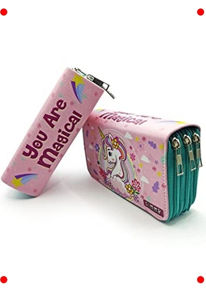 Unicorn Temalı Organizer Kalem Kutusu - Yeşil fiyatları