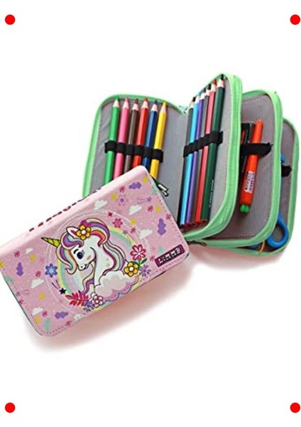 Unicorn Temalı Organizer Kalem Kutusu - Yeşil modelleri