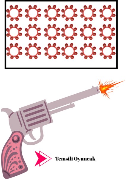 Oyuncak Patlak Tabanca ve Kapsül Seti 2 Si 1 Arada