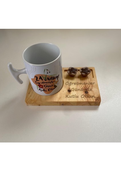 Öğretmenler Günü Hediye Seti - Ahşap Kutu, Kupa, Ahşap Çerçeve ve Altlık - Özel Tasarım Hediye fiyatları