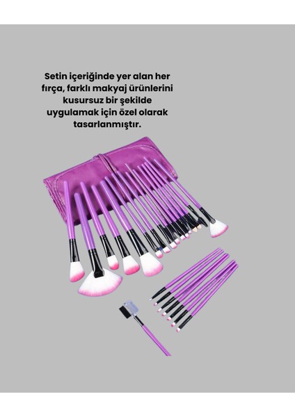 Yzlal Ergonomik Saplı Fiber Kıllı 12'li Makyaj Fırça Takımı Göz ve Ten Makyajı Için Uygun fiyatları