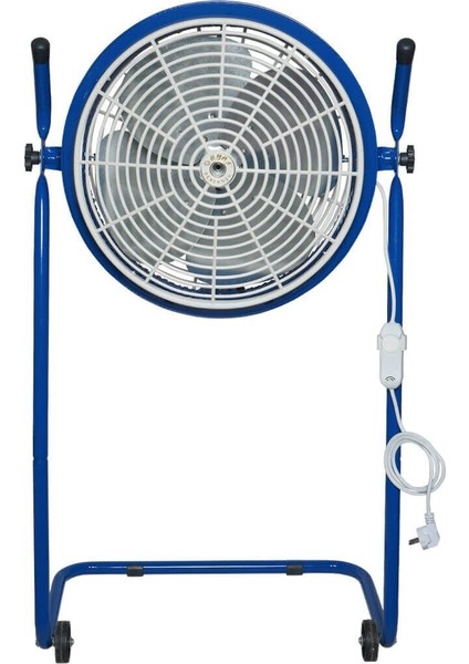 Ayas Devekuşu Retro Tekerlekli Sanayi Tipi Vantilatör - Mavi fırsatları