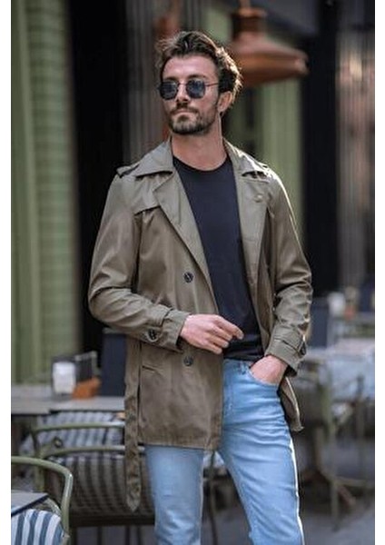 Florina Siyah Trençkot Düz Desenli Uzun Kollu Erkekler İçin Şık Seçim indirimleri