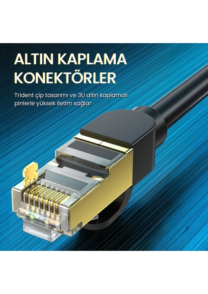 CAT8 40Gbps 2000Mhz STP RJ45 Ethernet Kablosu 5 Metre fırsatları