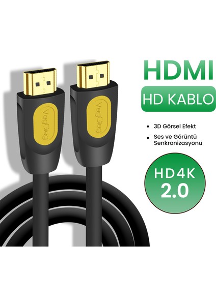 4K 60Hz 18Gbps HDR ARC HDCP Destekli HDMI 2.0 Kablo 2 Metre fiyatları