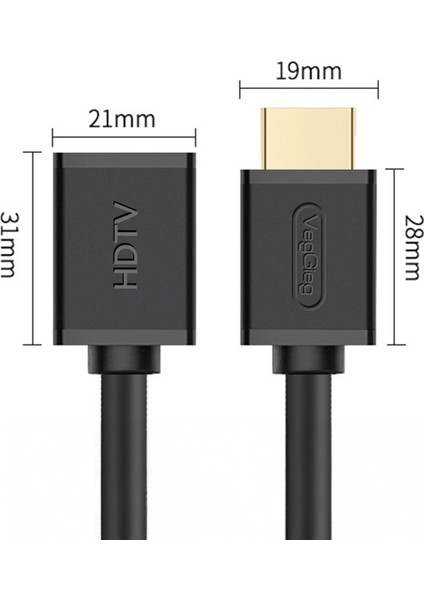 4K 60Hz Dişi Erkek HDMI 2.0 Uzatma Kablosu 1.5 Metre
