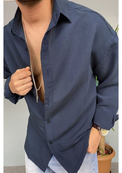 Ince Kumaş Oversize Uzun Kollu Gömlek