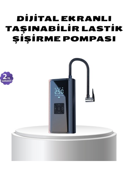Nrzsnt Kablosuz Dijital Lastik Şişirme Pompası LED Işıklı 80W