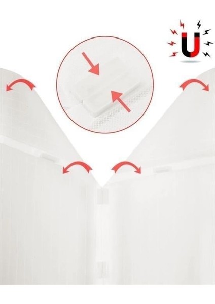 Buffer® Pratik Manyetik Mıknatıslı Beyaz Kapı Pencere Sinekliği Tülü 90 x 210 cm