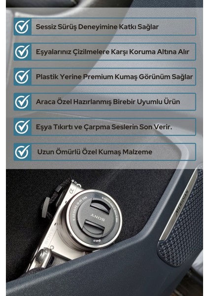 Togg T10F Sedan Konfor Seti - Araç Içi Eşya Ceplerine Özel Kumaş Kaplama