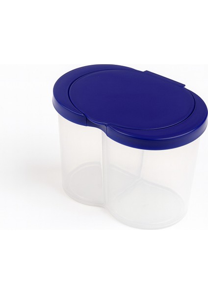 Fırça Temizleme Su Kabı Mavi Çift Bölmeli Kapaklı Renkli Su Kabı fiyatları