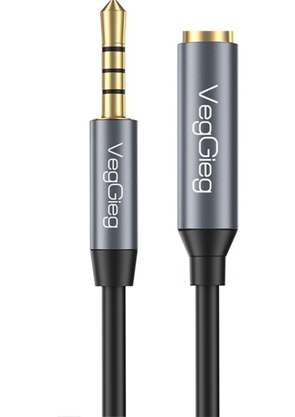 3.5mm TRRS Aux Kulaklık Mikrofon Ses Uzatma Kablosu 1 Metre