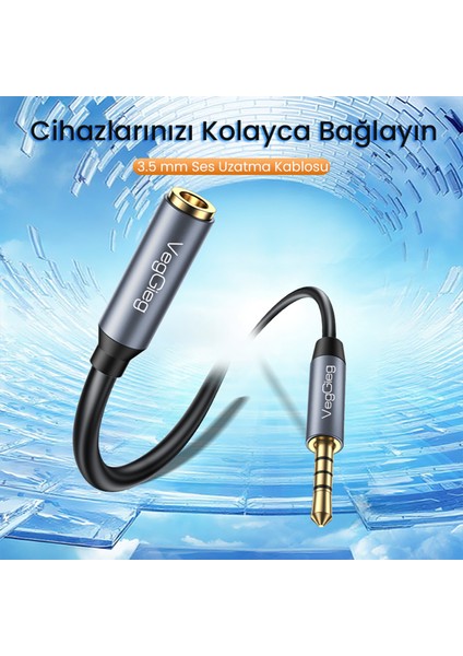 3.5mm TRRS Aux Kulaklık Mikrofon Ses Uzatma Kablosu 1 Metre fiyatları