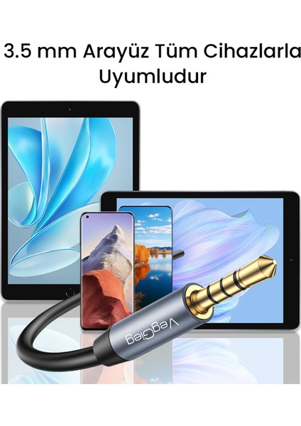 3.5mm TRRS Aux Kulaklık Mikrofon Ses Uzatma Kablosu 1 Metre