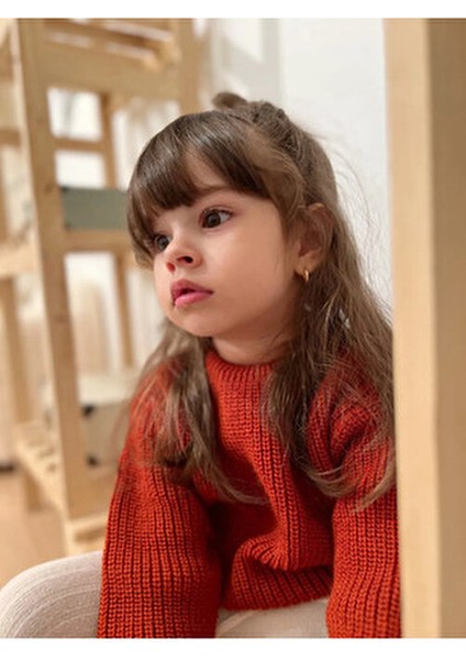 Unisex Bisiklet Yaka Triko Kazak Rahat Kullanım İçin 6 Ay-5 Yaş Kırmızı fırsatları