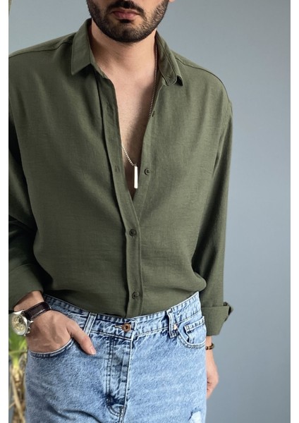 %100 Pamuk Oversize Uzun Kollu Keten Gömlek fiyatları