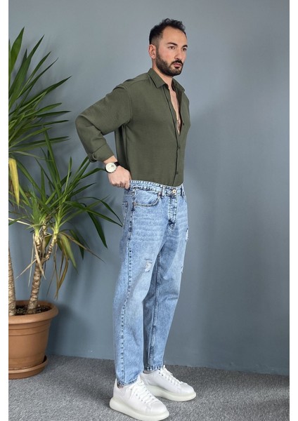 %100 Pamuk Oversize Uzun Kollu Keten Gömlek indirimleri