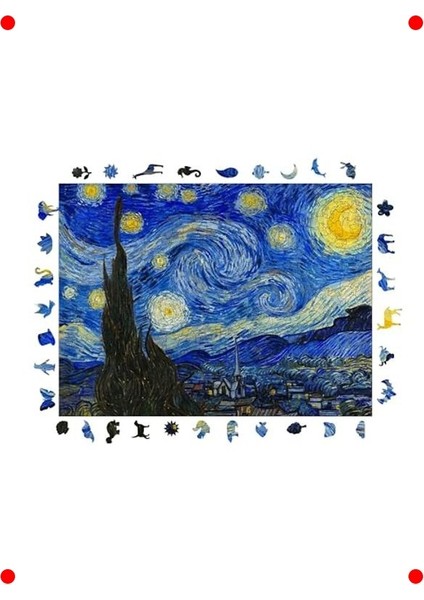 Van Gogh Yıldızlı Gece Ahşap Yetişkin Puzzle