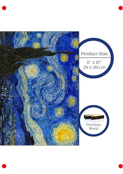 Van Gogh Yıldızlı Gece Ahşap Yetişkin Puzzle fiyatları