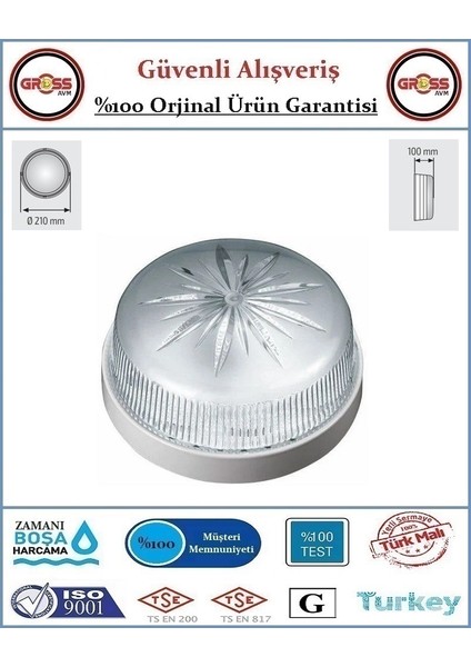 Plastik Glop Tavan Armatürü - Beyaz