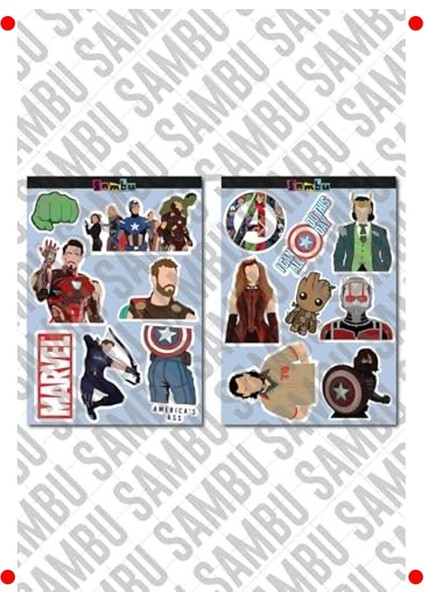 Marvel Temalı Sticker Etiket Seti - Çeşitli fiyatları