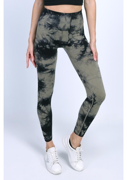 Toparlayıcı Batik Tayt Desenli Spor Tayt