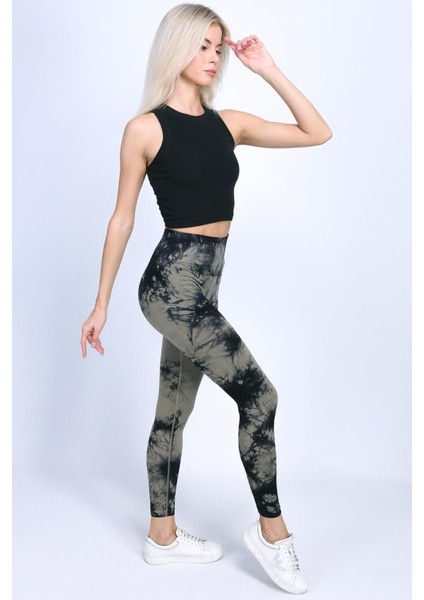 Toparlayıcı Batik Tayt Desenli Spor Tayt modelleri