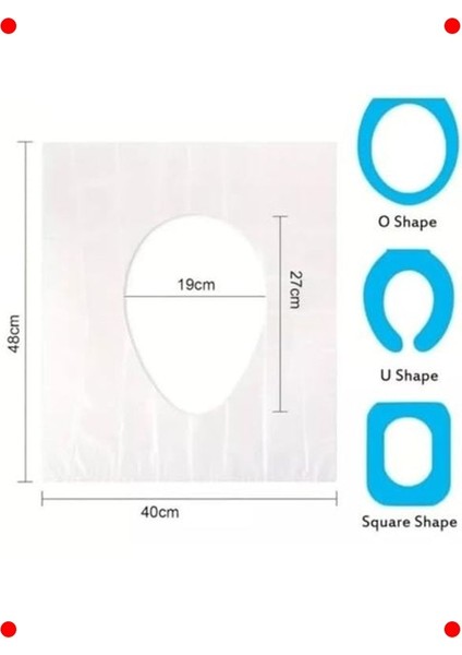 50 Adet Tek Kullanımlık Klozet Kapağı Örtüsü | Seyahat modelleri