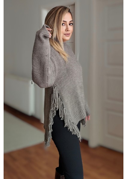 Kenarları Püsküllü Tasarım Kazak fiyatları