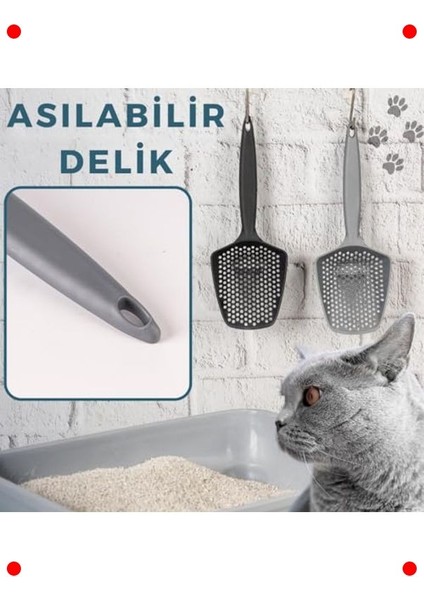 Ince Taneli Kedi Kumu Eleme Küreği - Gri modelleri