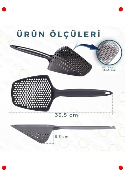 Ince Taneli Kedi Kumu Eleme Küreği - Gri indirimleri