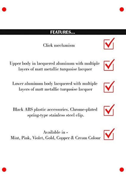 Basmalı Mekanizmalı Tükenmez Kalem, Mint Renk fiyatları