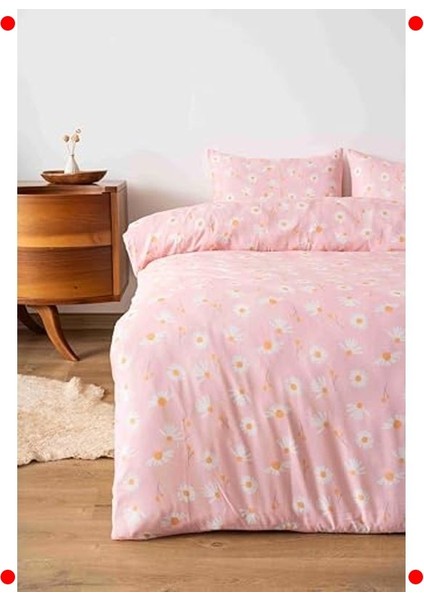 Papatya Desenli Pamuk Tek Kişilik Nevresim Takımı