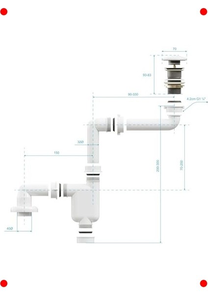 Yer Tasarruflu Pop-Up Lavabo Sifonu (Taşmasız) indirimleri