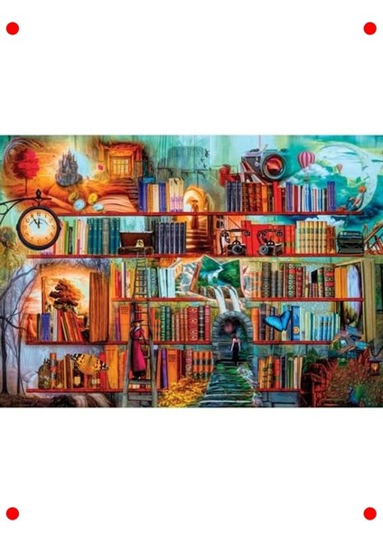 kitaplık temalı 3000 parça yapboz