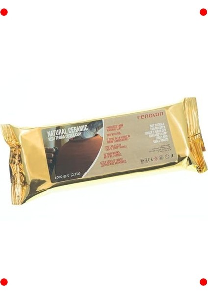Kırmızı Seramik Modelleme Kili - 1 Kg, Fırınsız