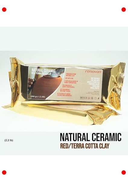 Kırmızı Seramik Modelleme Kili - 1 Kg, Fırınsız modelleri