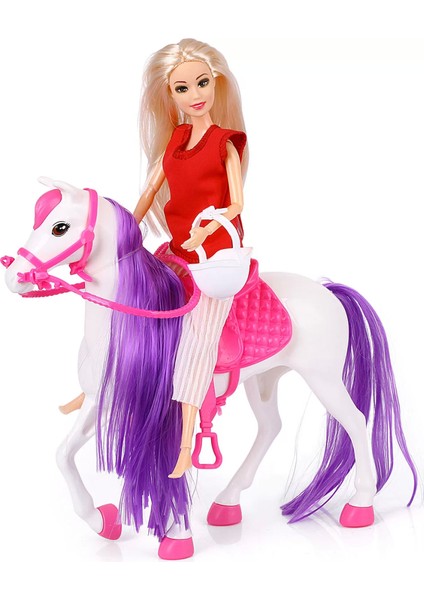 Jasmine Atlı Bebek Beyaz-Pembe