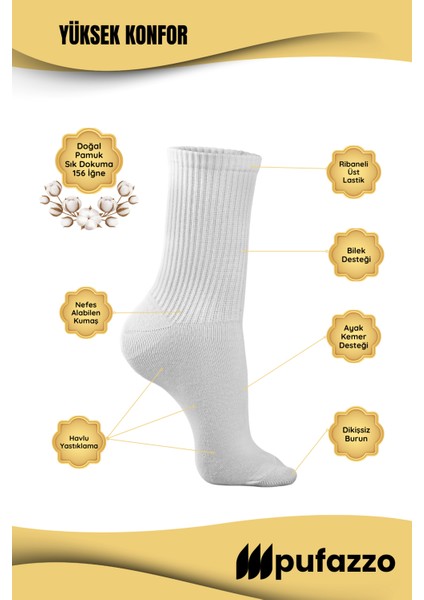 Erkek Soket Çorap 3'lü Set - Doğal Pamuk, Dikişsiz, Spor Koşu Yürüyüş ve Antrenman Çorabı indirimleri
