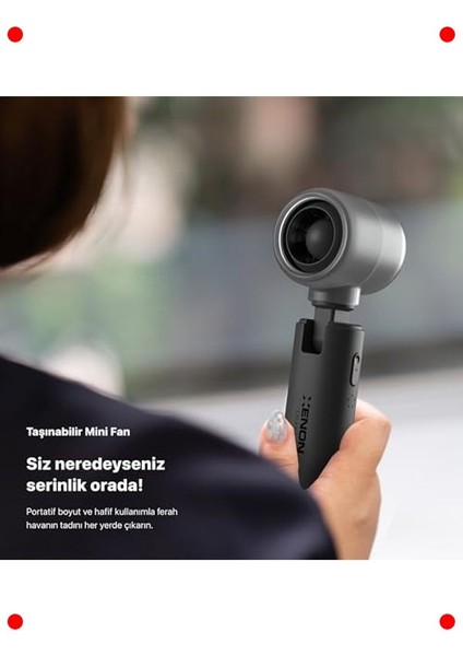 Taşınabilir USB C Mini Fan, 5 Hız Kademeli, Gri fırsatları