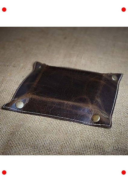 Hakiki Deri Katlanabilir Masa Düzenleyici Tepsi Kahve modelleri