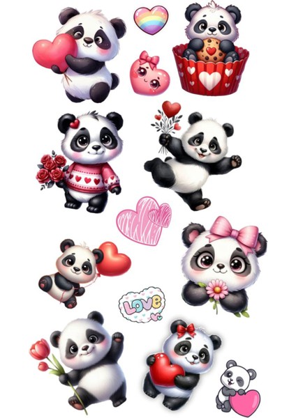 Panda Telefon Laptop Notebook Tablet Defter Matara Stiker Etiket ST2168