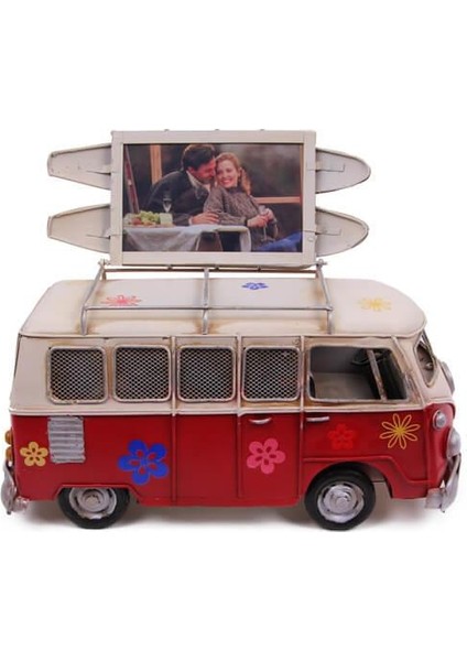 Dekoratif Metal Minibüs Çerçeveli Biblo Kumbaralı