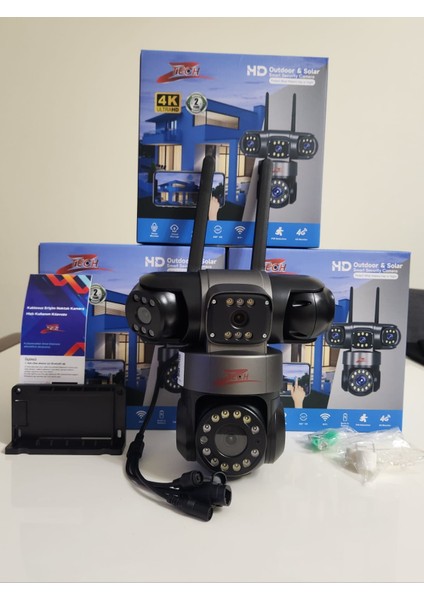 Ztech Z6PRO 4 Kameralı Ptz Wi-Fi Kamera Gece Renkli Görüş | Hieasy Adaptör Dahil
