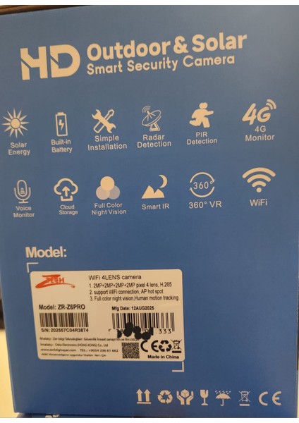 Ztech Z6PRO 4 Kameralı Ptz Wi-Fi Kamera Gece Renkli Görüş | Hieasy Adaptör Dahil fırsatları